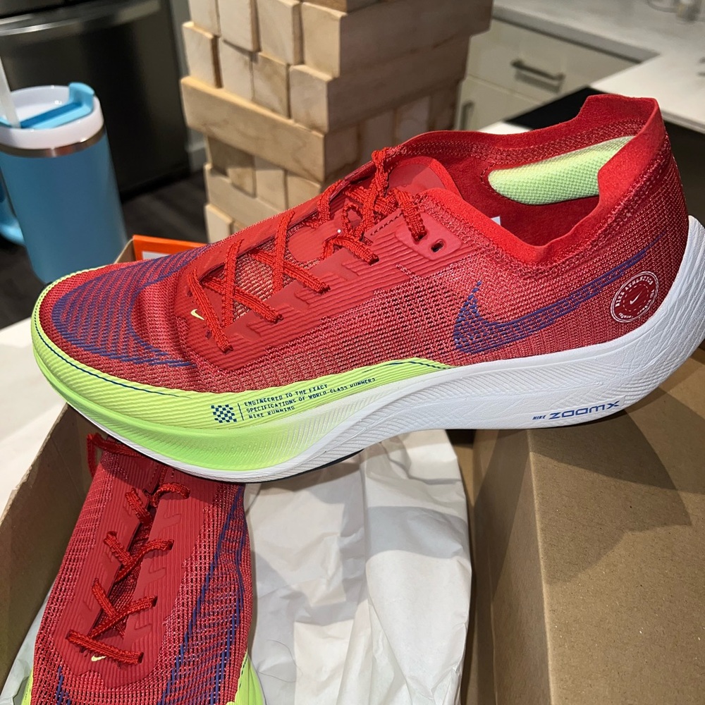 Size 13 - Nike ZoomX Vaporfly NEXT% 2 Red Clay Ghost Green